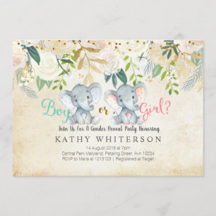 Floral Elephant gender onthulling Botanisch Kaart