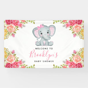 Floral Elephant Girl Baby shower Spandoek
