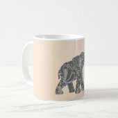 Floral Elephant met naam Koffiemok (Voorkant links)