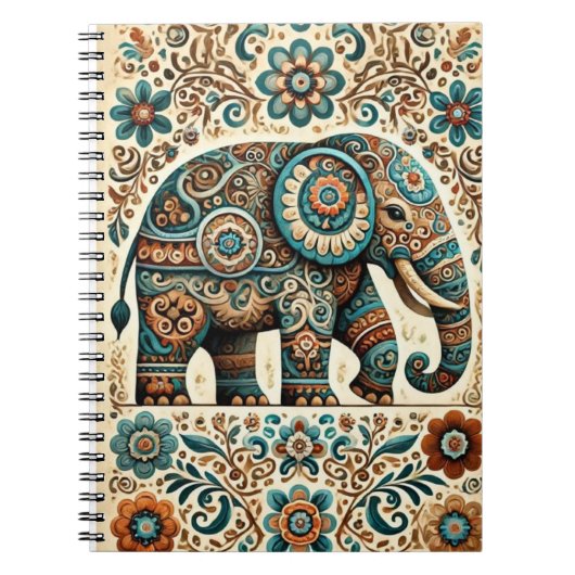 Floral Elephant  Notitieboek (Voorkant)