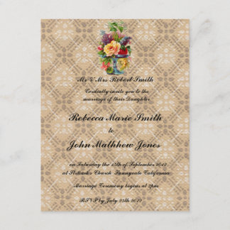  floral Embossed-effect huwelijksuitnodiging Kaart
