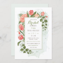 Floral Embrace Bruids Douche Uitnodiging