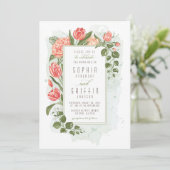 Floral Embrace Wedding Invitation Kaart (Staand voorkant)