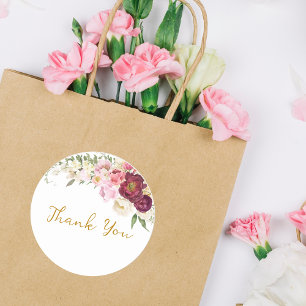 FLORAL Embrasser le Merci de mariage Étiquette