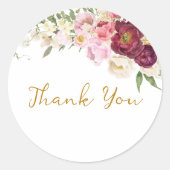 FLORAL Embrasser le Merci de mariage Étiquette (Devant)