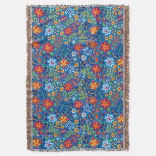 Floral Embroidery Pattern Deken