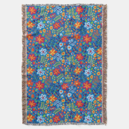 Floral Embroidery Pattern Deken (Voorkant Verticaal)