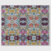 Floral Embroidery Pattern met prachtige bloemen Cadeaupapier (Vlak)