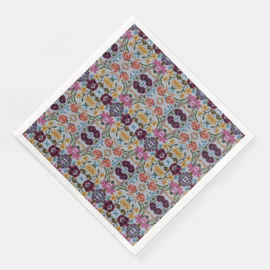 Floral Embroidery Pattern met prachtige bloemen Servet (Hoek)