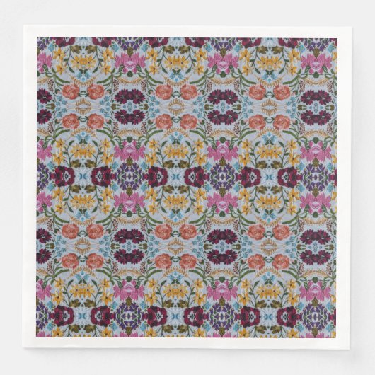 Floral Embroidery Pattern met prachtige bloemen Servet (Voorkant)