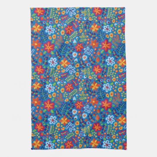 Floral Embroidery Pattern Theedoek (Verticaal)