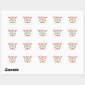 Floral embroidery ronde sticker (Vel)