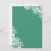  Floral Emerald en Ivory Wedding Invites Kaart (Achterkant)