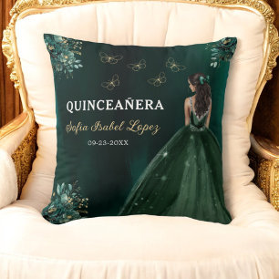 Floral Emerald Green Princess Quinceanera Kussen
