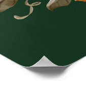 Floral Emerald Groen Thanksgiving Diner Poster (Hoek)