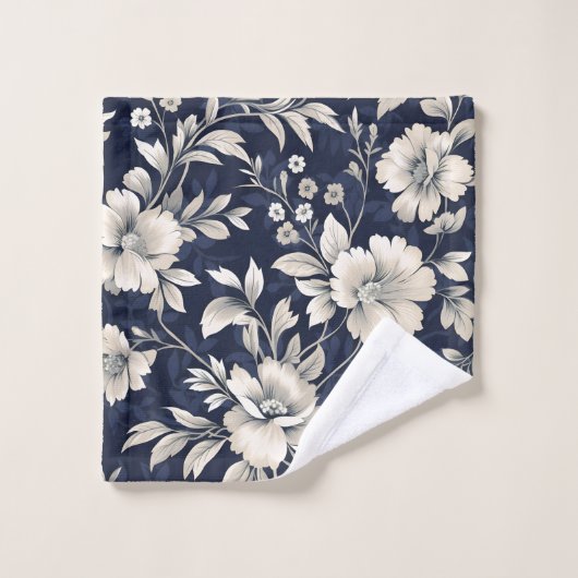 Floral en bleu (Gant de toilette)