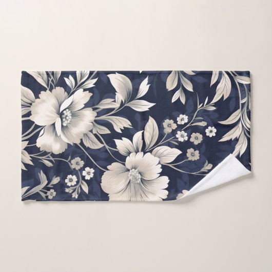 Floral en bleu (Serviette à main)