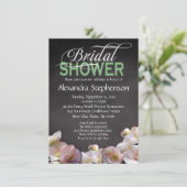 Floral en Chalkboard met groen Vrijgezellenfeest Kaart (Staand voorkant)