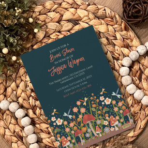 Floral en Dragonfly Inspirivity Bridal Kaart