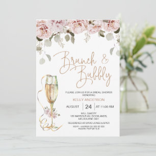 Floral en Eucalyptus Brunch Bubble Vrijgezellenfee Kaart