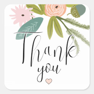 Floral en fauna vierkante sticker