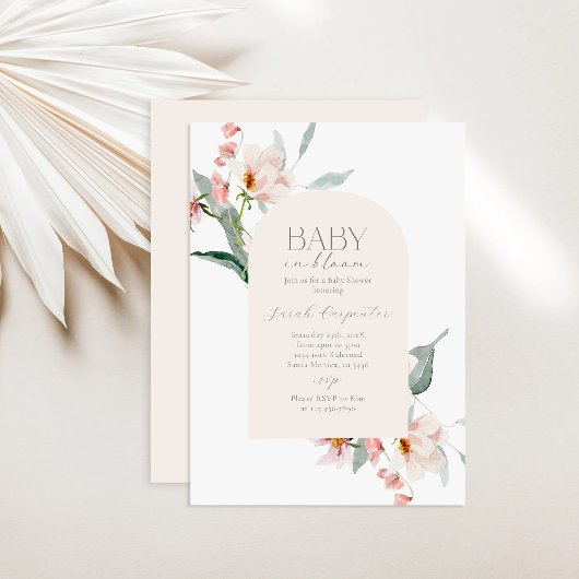 Floral en Fleur Baby shower Invitation fille