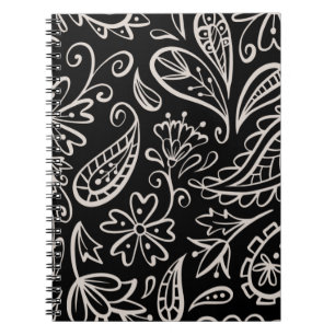 Floral en glamour naadloos patroonmodern notitieboek