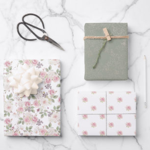 Floral en Gold Lace Wedding Inpakpapier Vel