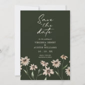 Floral en groen save the date (Voorkant)