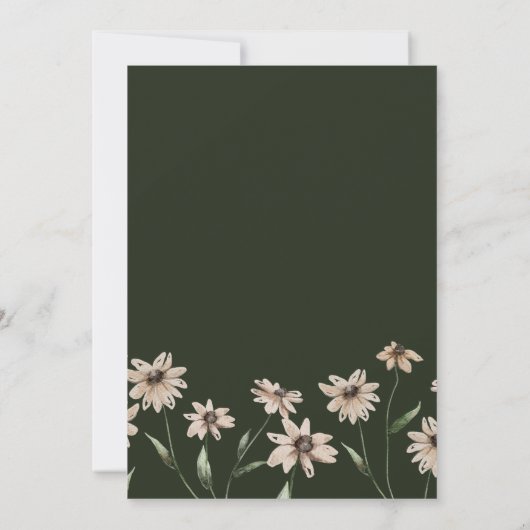 Floral en groen save the date (Achterkant)