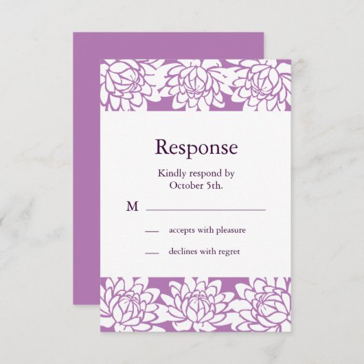 Floral en Moderne RSVP (Voorkant / Achterkant)