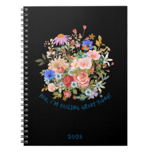 Floral en persoonlijke slogan notitieboek