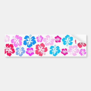 Floral en roze bumpersticker
