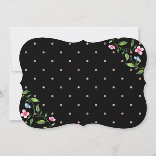 Floral en Stippen bruiloft Save The Date (Achterkant)