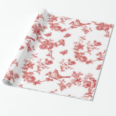 Floral en Vogel Toile Cadeaupapier (Uitgerold)
