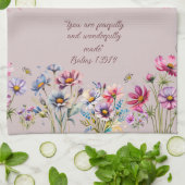 Floral Encourageant serviette de cuisine (Plié)