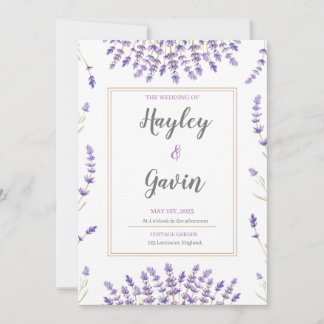 Floral English country Wedding Kaart