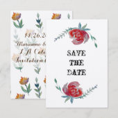 Floral Enregistrer la carte de date (Devant / Derrière)