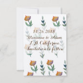 Floral Enregistrer la carte de date (Dos)