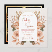Floral Enregistrer La Date Invitation Pour Mariage (Devant / Derrière)