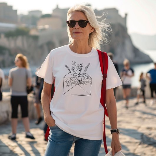 Floral Envelope Line Art Tri-Blend Shirt