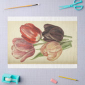 Floral Ephemera Decoupage Roze Paarse Spring Tulp Tissuepapier (Craft)