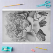 Floral Ephemera Decoupage Zwart Wit pioen Tissuepapier (Craft)