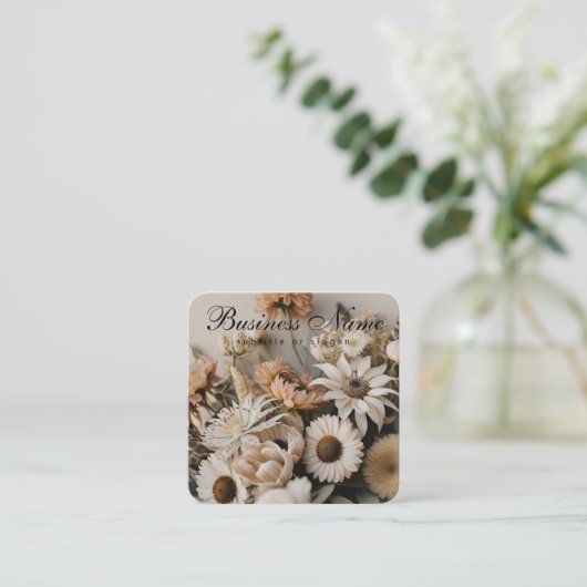 Floral esthétique | Chic | Boho | Carte de visite (Debout devant)