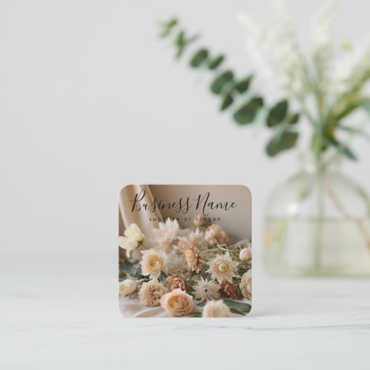 Floral esthétique | Chic | Boho | Carte de visite (Debout devant)