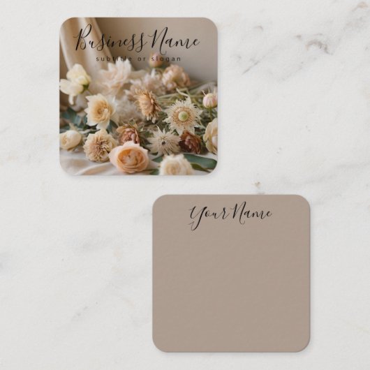 Floral esthétique | Chic | Boho | Carte de visite (Devant / Derrière)