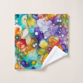 Floral et bulles Abstraites (Gant de toilette)