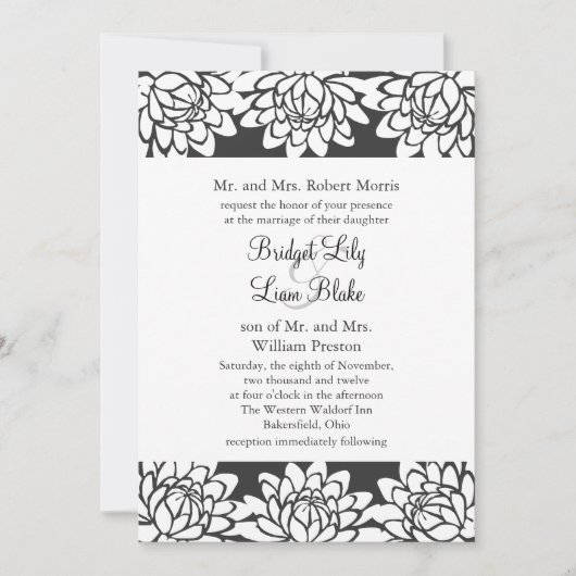 Floral et Faire-part de mariage moderne (Devant)