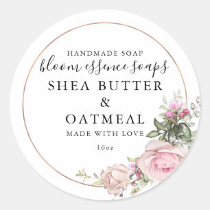 Floral et huile   Sticker pour savon