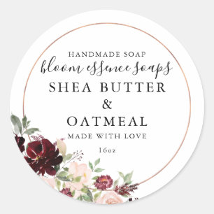 Floral et huile   Sticker pour savon